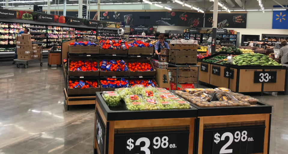 The produce section in the Walmart supercenter store in Salem, New Hampshire. (Yahoo Finance / Julia La Roche)