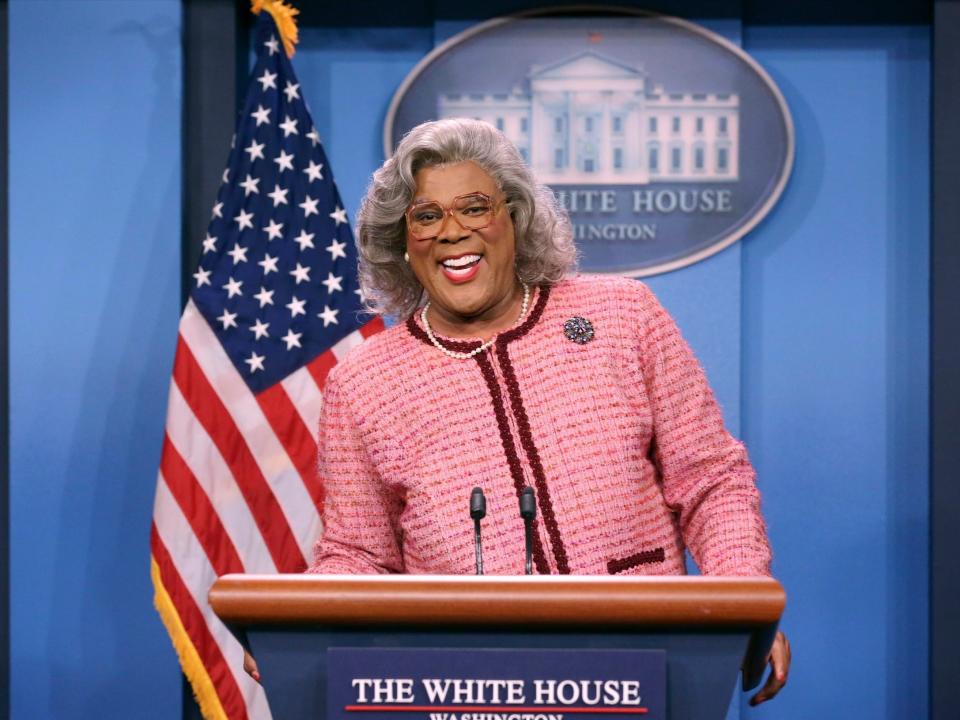 Tyler Perry as Madea during a 2017 appearance on "The Tonight Show Starring Jimmy Fallon."