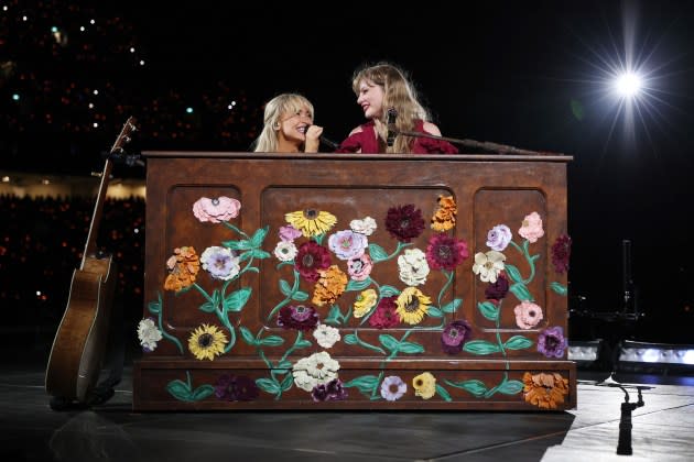 Taylor Swift and Sabrina Carpenter performing in Sydney, Australia. - Credit: Don Arnold/TAS24/Getty Images