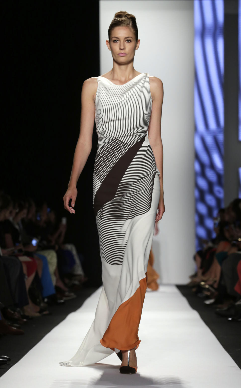 The Carolina Herrera Spring 2014 collection is modeled during Fashion Week in New York, Monday, Sept. 9, 2013. (AP Photo/Richard Drew)