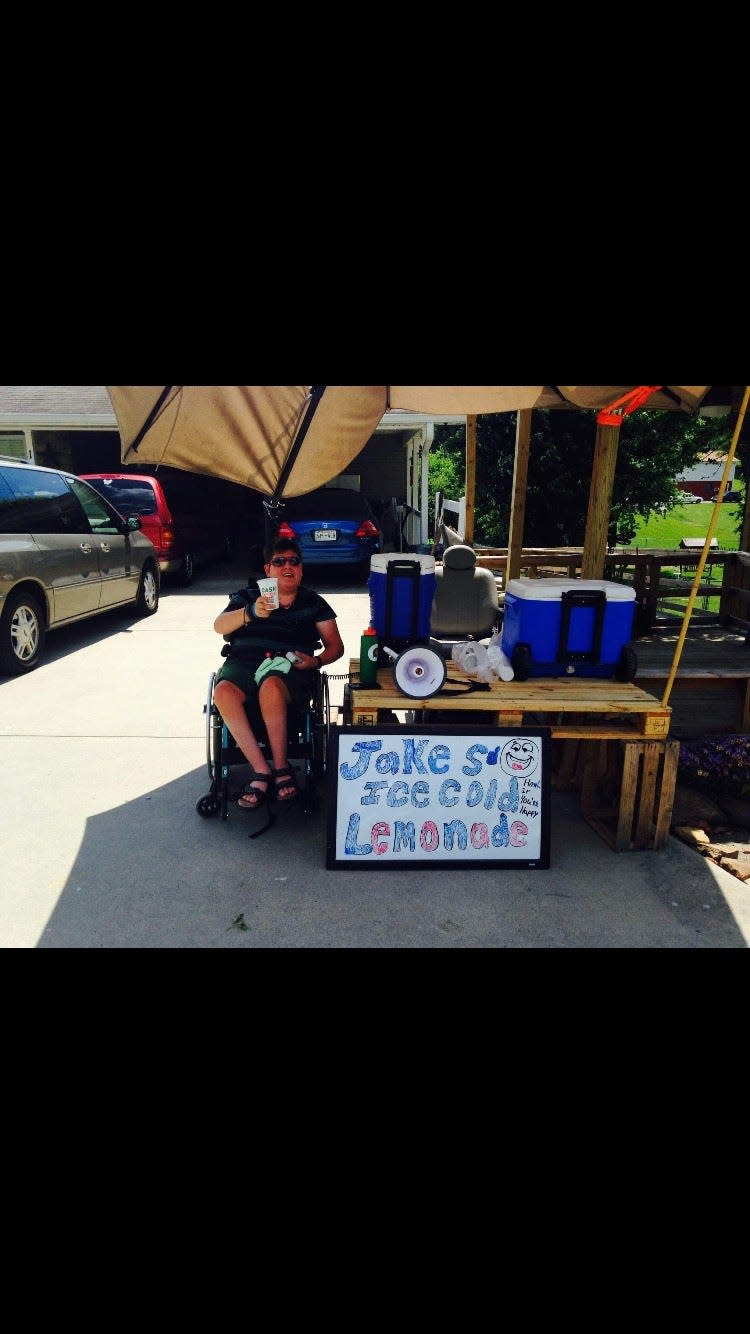 Jake Stitt, 17, runs a lemonade stand during the summer to raise money for people in need.