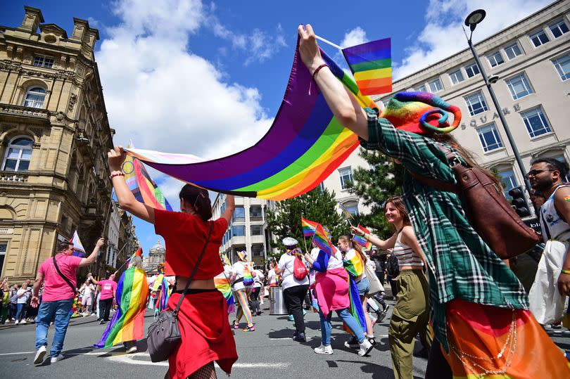 Pride in Liverpool parade 2023 crowds.