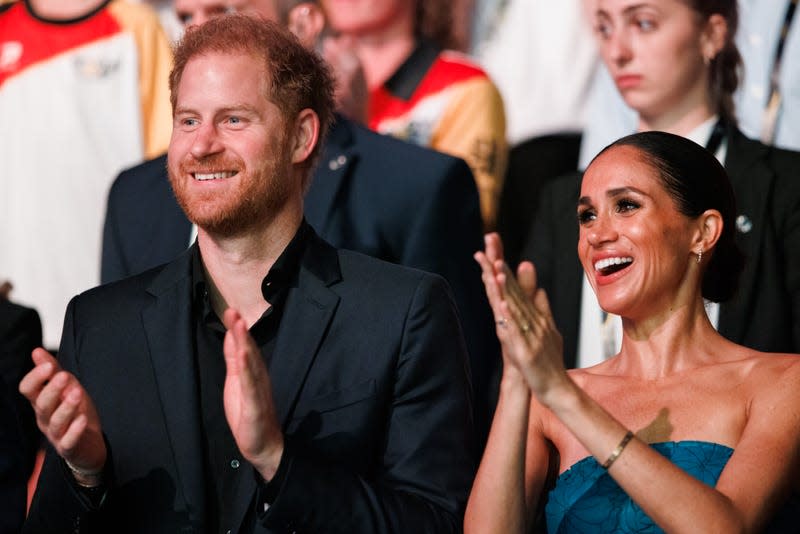 Prince Harry, Duke of Sussex and Meghan, Duchess of Sussex are seen during the closing ceremony of the Invictus Games Düsseldorf 2023 at Merkur Spiel-Arena on September 16, 2023 in Duesseldorf, Germany. - Photo: Joshua Sammer (Getty Images)