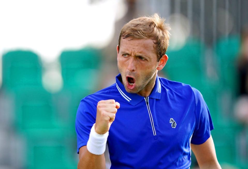 Dan Evans (pictured) beat Thiago Monteiro in four sets (Zac Goodwin/PA) (PA Wire)