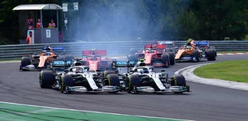 Mercedes teammates Lewis Hamilton and Valtteri Bottas at the Hungarian Grand Prix