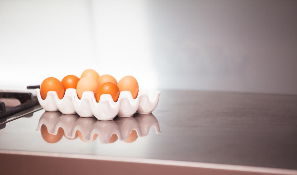 Eggs on a counter