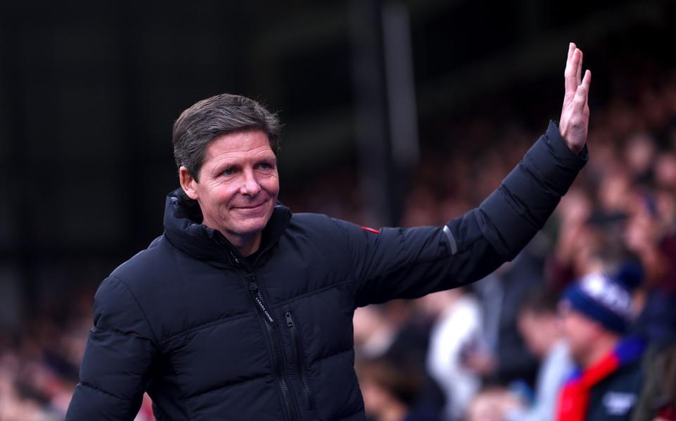 Crystal Palace Manager Oliver Glasner during the Premier League match between Crystal Palace and Luton Town