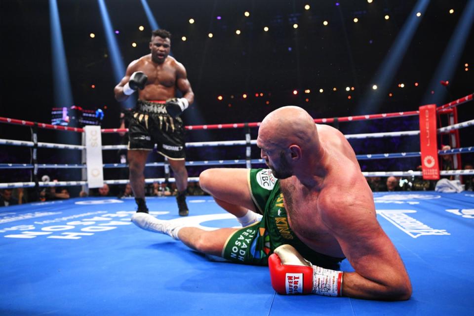 The image of Ngannou standing over a floored Fury will surely go down as iconic (Getty Images)