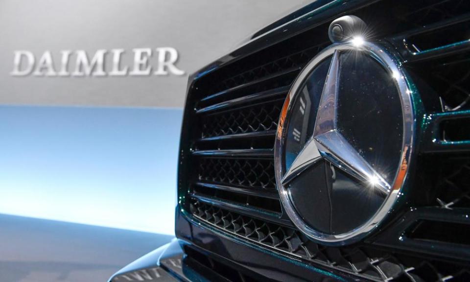 The Mercedes-Benz star is displayed on the front of a G-model