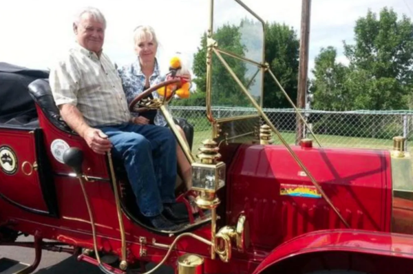 80-year-old philanthropist Ron Carey died when the vintage car he was driving in collided with a truck along the busy M23 highway. (PA)  