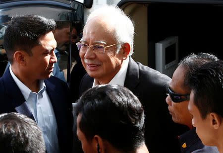 Malaysia's former prime minister Najib Razak arrives to give a statement to the Malaysian Anti-Corruption Commission (MACC) in Putrajaya, Malaysia May 24, 2018. REUTERS/Lai Seng Sin