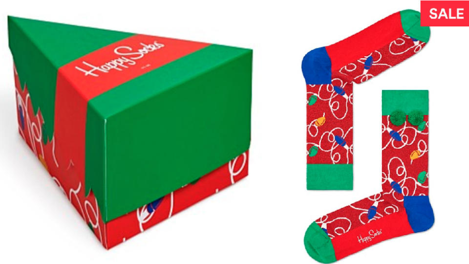 HAPPY SOCKS: 3Pk Christmas tree gift box. $19