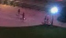 An image from surveillance footage provided by the Capital Square Review and Advisory Board shows Broderick Harper, 16, and three other people on electric scooters on the Ohio Statehouse lawn around 10 p.m. May 29, 2022. Harper, 16, a Licking Heights High School student, was shot and killed moments later.