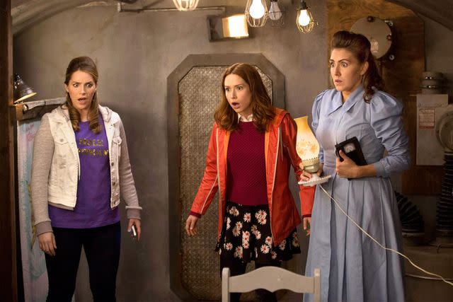 Eric Liebowitz/Netflix Sara Chase, Ellie Kemper, and Lauren Adams on ‘Unbreakable Kimmy Schmidt’