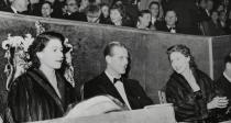 <p>After she took her seat at the circus, Queen Elizabeth enjoyed the show with her husband, Prince Philip, and her sister, Princess Margaret (far right). </p>