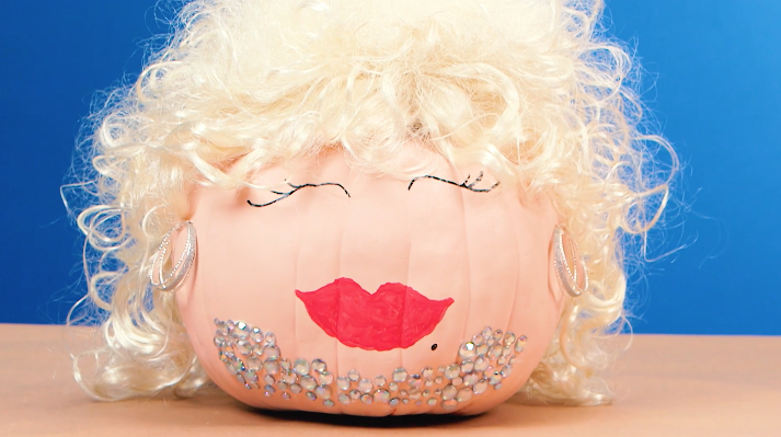 Dolly Parton Painted Pumpkin