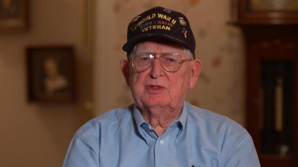 PHOTO: World War II veteran Jack Claiborne looks back on the invasion of Normandy. (ABC News)