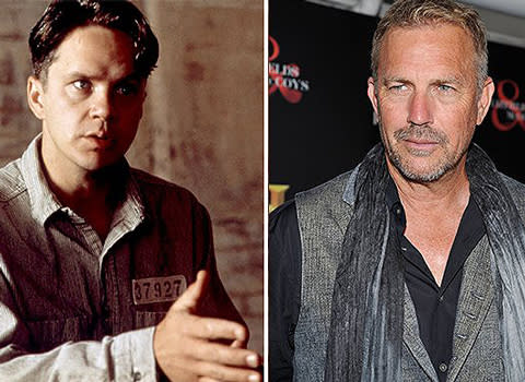 <p>Kevin Costner said no to a starring role in "The Shawshank Redemption," which then went to Tim Robbins. Instead, Costner starred in "Waterworld" that year, a judgment error he hasn't forgotten.</p>