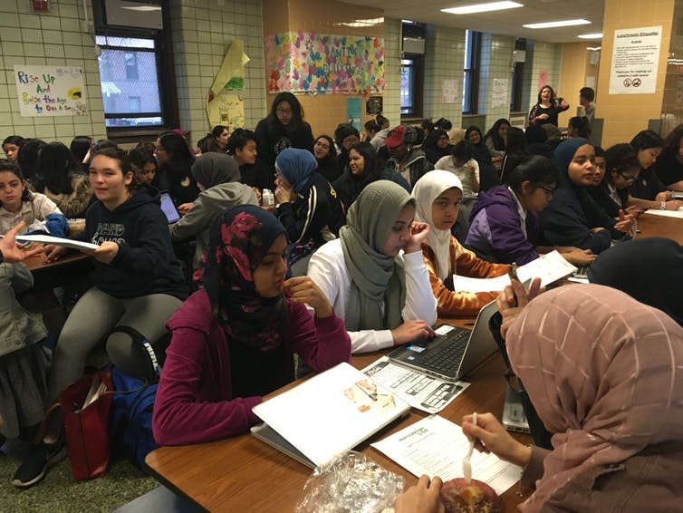 <span class="caption">Students vote during participatory budgeting in New York.</span> <span class="attribution"><a class="link " href="https://www.flickr.com/photos/65900513@N06/40725725124/sizes/l" rel="nofollow noopener" target="_blank" data-ylk="slk:Costa4NY/Flickr.;elm:context_link;itc:0;sec:content-canvas">Costa4NY/Flickr.</a>, <a class="link " href="http://creativecommons.org/licenses/by-nc/4.0/" rel="nofollow noopener" target="_blank" data-ylk="slk:CC BY-NC;elm:context_link;itc:0;sec:content-canvas">CC BY-NC</a></span>