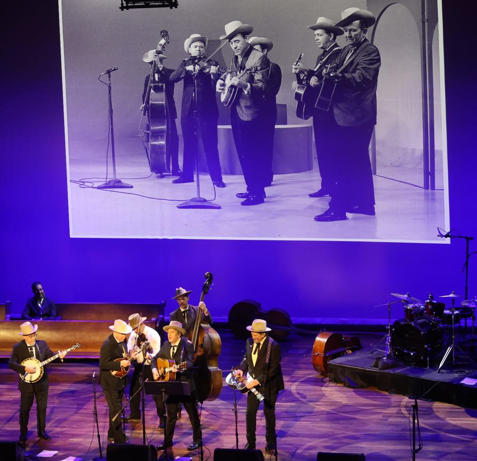 The Earls of Leicester perform during the Earl Scruggs 100th birthday concert at the Ryman Saturday, Jan. 6, 2024.