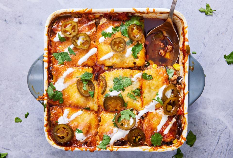 Turkey Zucchini Enchilada Casserole