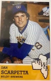 Dan Scarpetta's baseball card with the Beloit Brewers