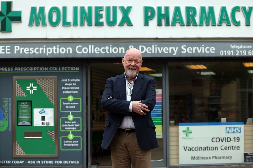 Tony Schofield, who owns Molineux Pharmacy in Byker