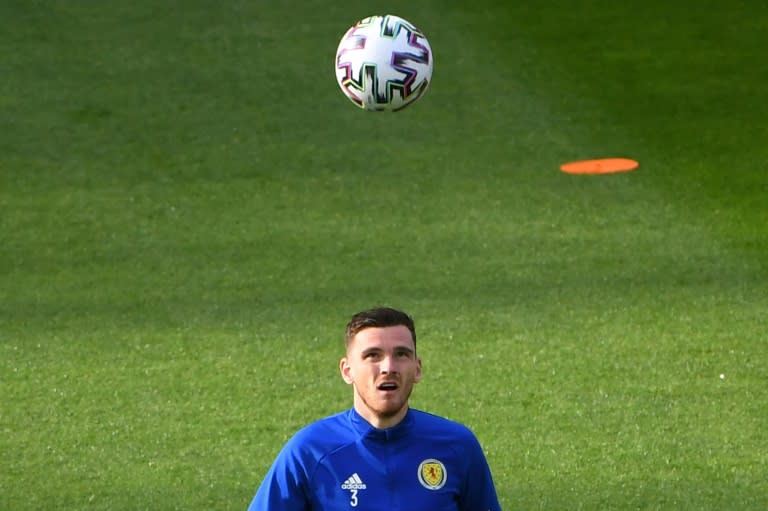 Scotland captain <a class="link " href="https://sports.yahoo.com/soccer/players/3862746/" data-i13n="sec:content-canvas;subsec:anchor_text;elm:context_link" data-ylk="slk:Andy Robertson;sec:content-canvas;subsec:anchor_text;elm:context_link;itc:0">Andy Robertson</a> is hoping to make history by reaching the Euro 2024 knockout stages (ANDY BUCHANAN)