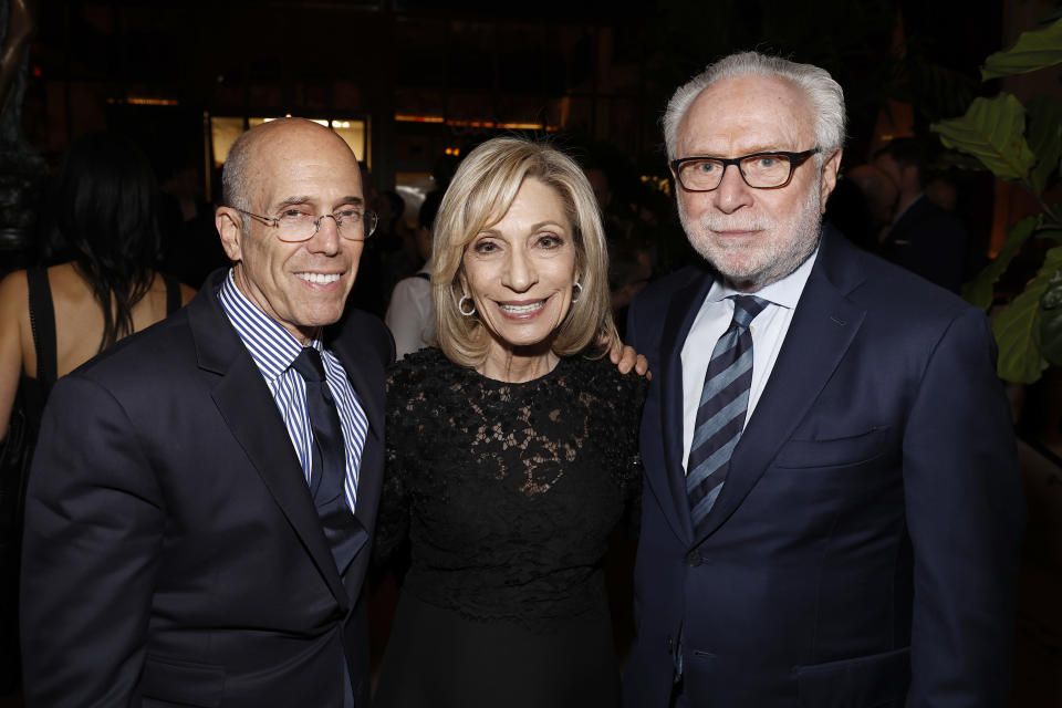 Jeffrey Katzenberg, Andrea Mitchell and Wolf Blitzer