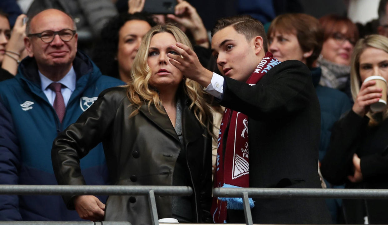 West Ham United Women managing director Jack Sullivan with his mother, Eve Vorley before last season's Women's FA Cup final at Wembley