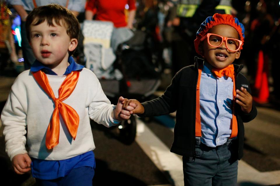 The Wild Rumpus marches though the streets of downtown in Athens Ga., on Saturday, Oct. 30, 2021.