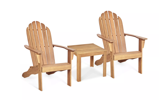 Costway 3PCS Patio Adirondack Chair Table Set