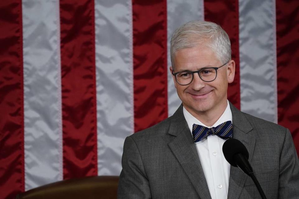 In this Oct 17, 2023 photo U.S. Rep. Patrick McHenry, R-N.C. was presiding over the U.S. House of Representatives as temporary Speaker Pro Tempore while members attempted to elect a new speaker.