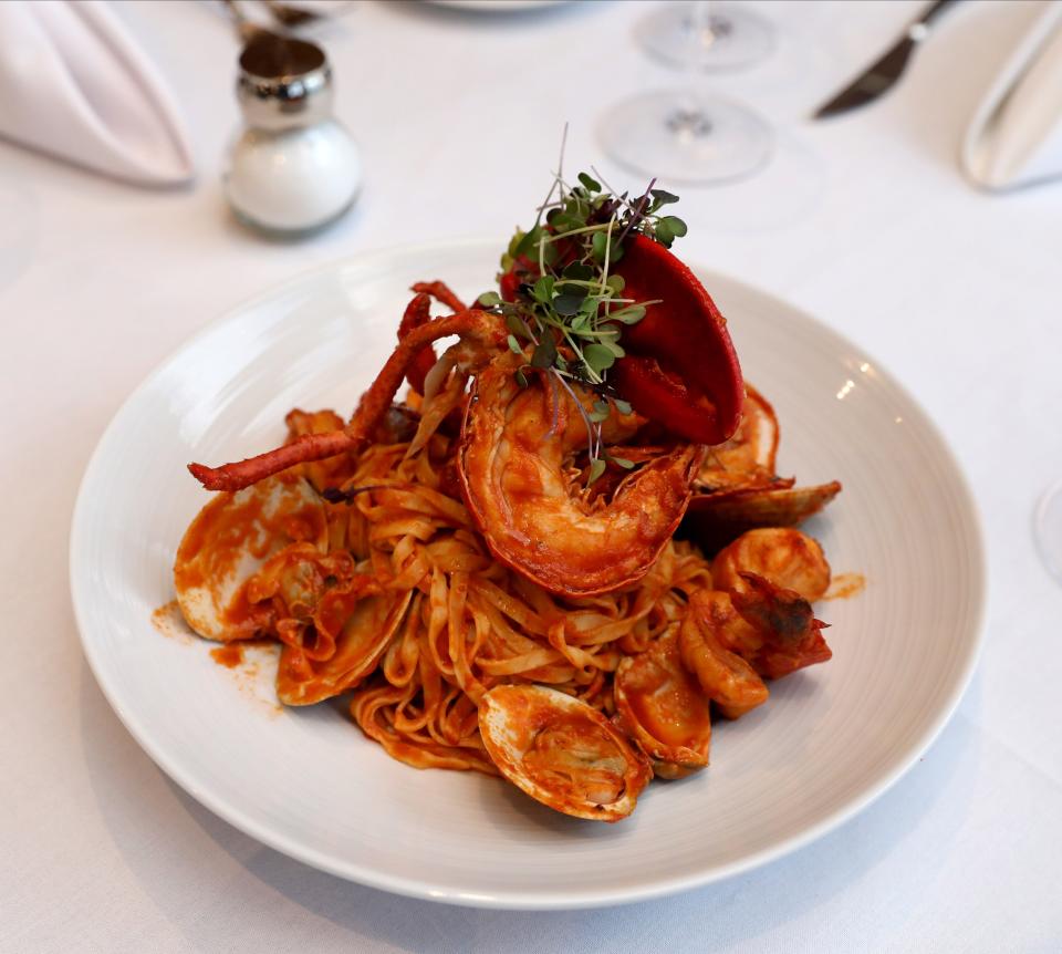 The Frutti di Mare over Tagliatelle pasta at One Rare Italian Steakhouse on East Parkway in Scarsdale, pictured Jan. 24, 2023.