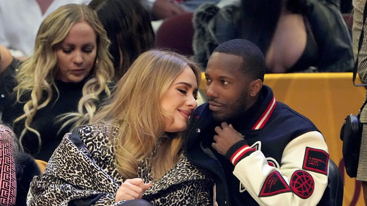 adele and rich paul at the 2022 nba all star game