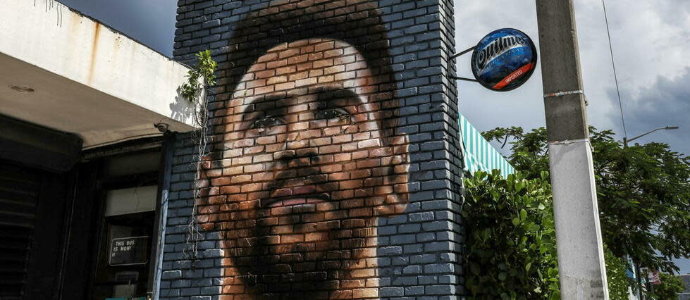 Une peinture murale représentant le footballeur argentin Lionel Messi, à Miami, le 7 juin 2023.  - Credit:Giorgio Viera/AFP