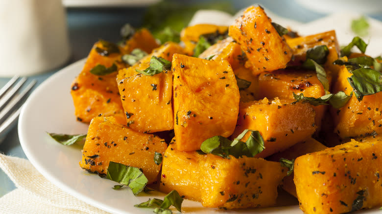diced and roasted honeynut squash