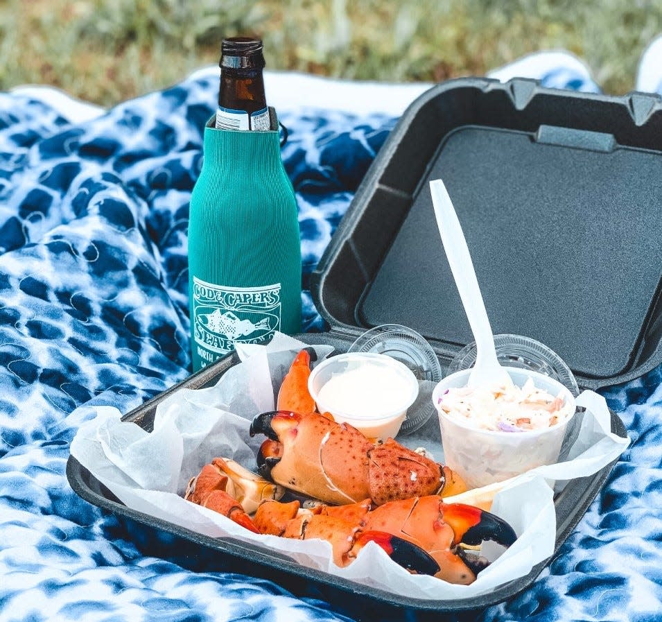 Fresh claws to go: Cod and Capers seafood market offers a variety of fresh stone crab claws for takeout or dine-in at its café.