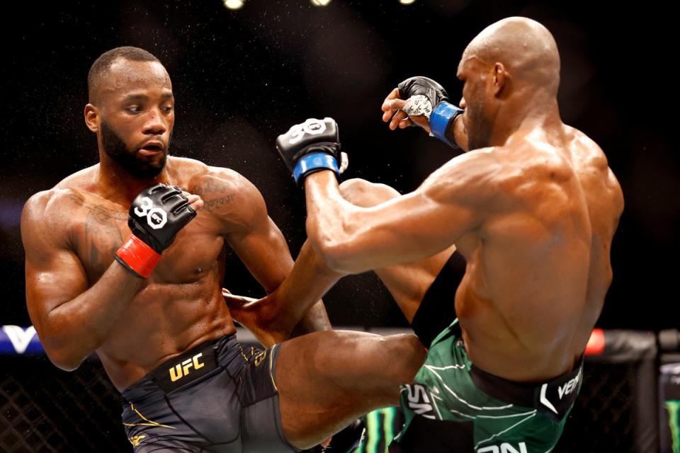 Edwards (left) outstruck Usman for much of the fight and employed effective defensive wrestling (Action Images via Reuters)