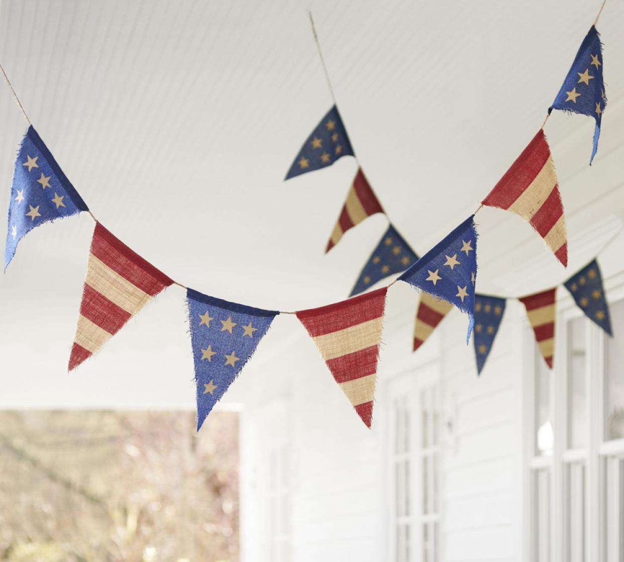 <p><a href="https://go.redirectingat.com?id=74968X1596630&url=https%3A%2F%2Fwww.potterybarn.com%2Fproducts%2Foutdoor-fourth-july-burlap-party-banner-su-2013%2F%3Fpkey%3Dcstars-stripes&sref=https%3A%2F%2Fwww.housebeautiful.com%2Fentertaining%2Fholidays-celebrations%2Fg27377832%2Fmemorial-day-decorations%2F" rel="nofollow noopener" target="_blank" data-ylk="slk:Shop Now;elm:context_link;itc:0;sec:content-canvas" class="link rapid-noclick-resp">Shop Now</a></p><p>Liberty Burlap Party Banner</p><p>$29.50</p><p>Pottery Barn</p><span class="copyright">Pottery Barn</span>