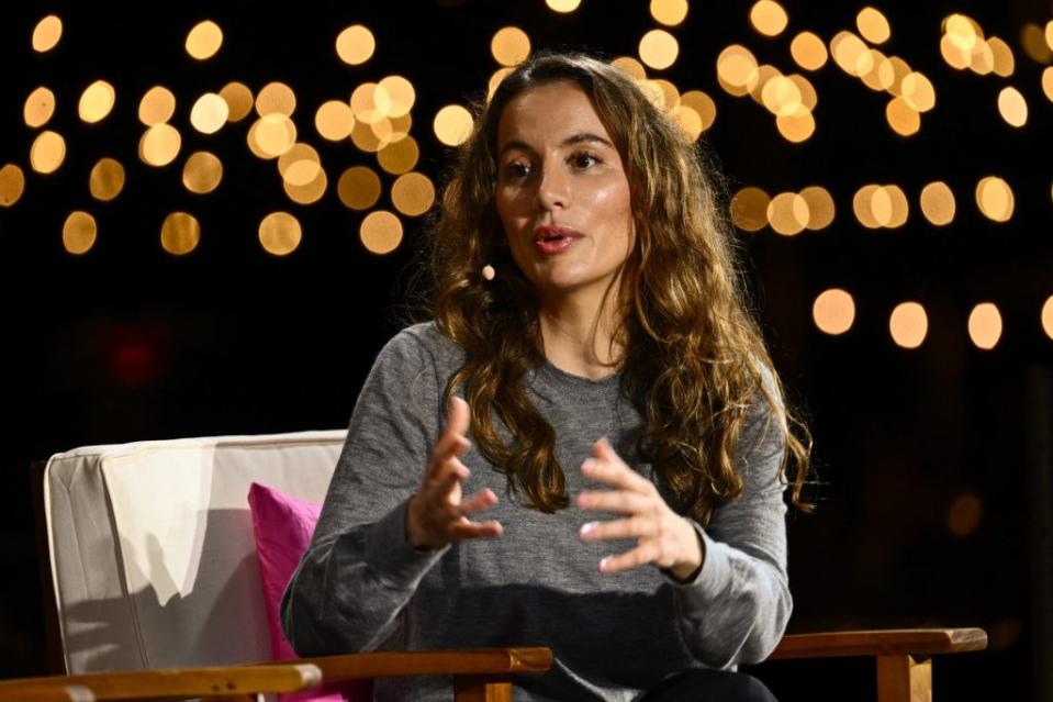 Mira Murati, CTO of OpenAI, at a onference in Laguna Beach, California in October. (Patrick T. Fallon / AFP via Getty Images)