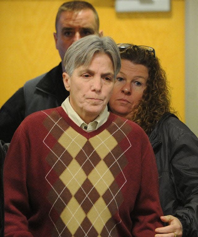 Robin Murphy at a parole hearing in 2017, when she was denied parole. On Nov. 10, 2022, the parole board denied her request for parole again.