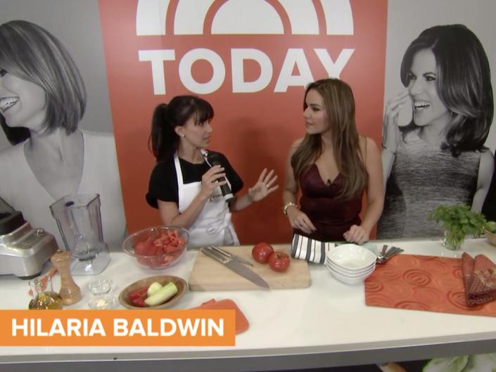 Hilaria Baldwin on The Today Show cucumber video 