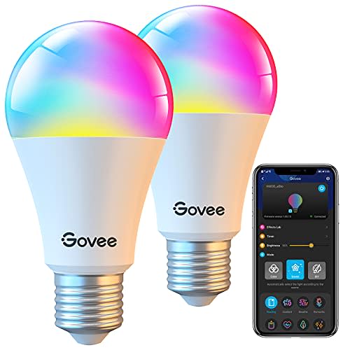 Govee Smart Light Bulbs, RGB Color Changing Light Bulbs Work with Alexa & Google Assistant, 9W…