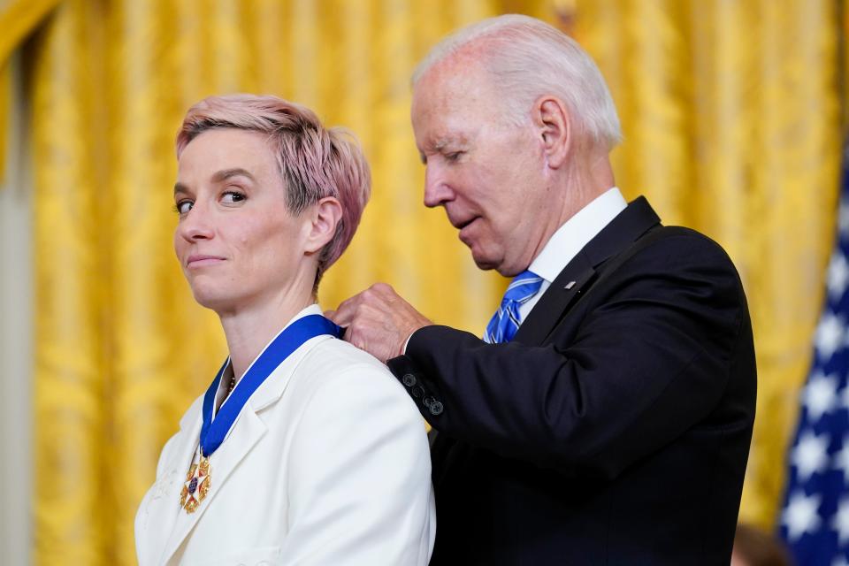 Megan Rapinoe – also an Olympic gold medalist and two-time Women's World Cup champion – is currently the captain of OL Reign in the National Women's Soccer League.