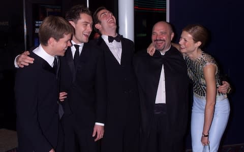 Director Anthony Minghella (second from right) with the cast of The Talented Mr Ripley