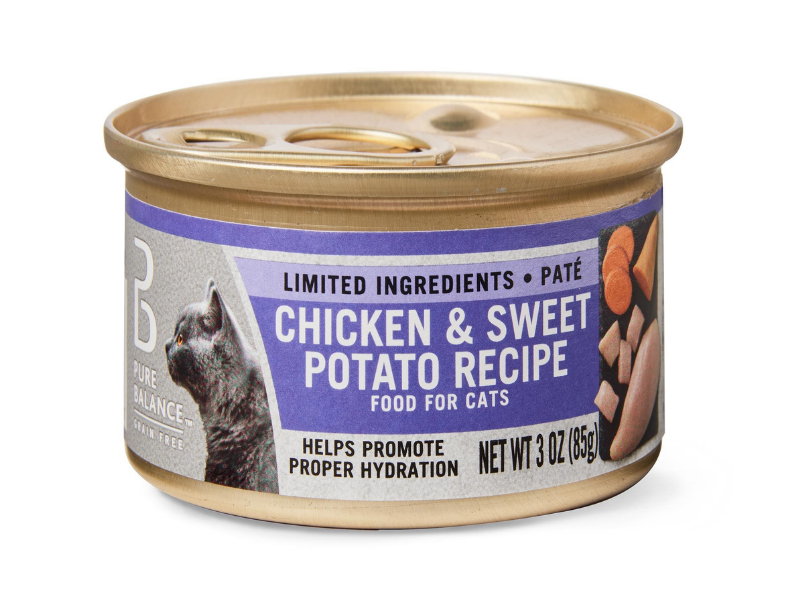 Pure Balance Grain-Free Wet Cat Food, Chicken & Sweet Potato, 3-ounce. (Photo: Walmart)