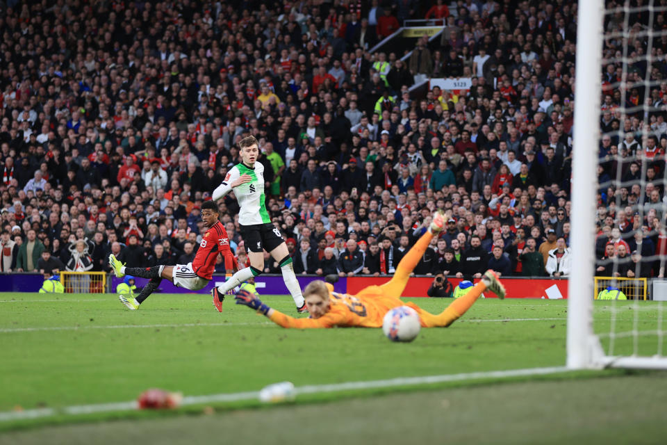 Amad Diallo's goal in the 121st minute sealed the win. (Simon Stacpoole/Offside via Getty Images)