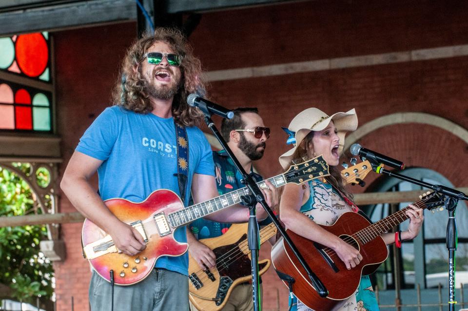 Electric Blue Yonder performs for the River Region Musicians' Showcase and Benefit on Saturday, July 31, 2021 at the Union Station Train Shed in Montgomery.