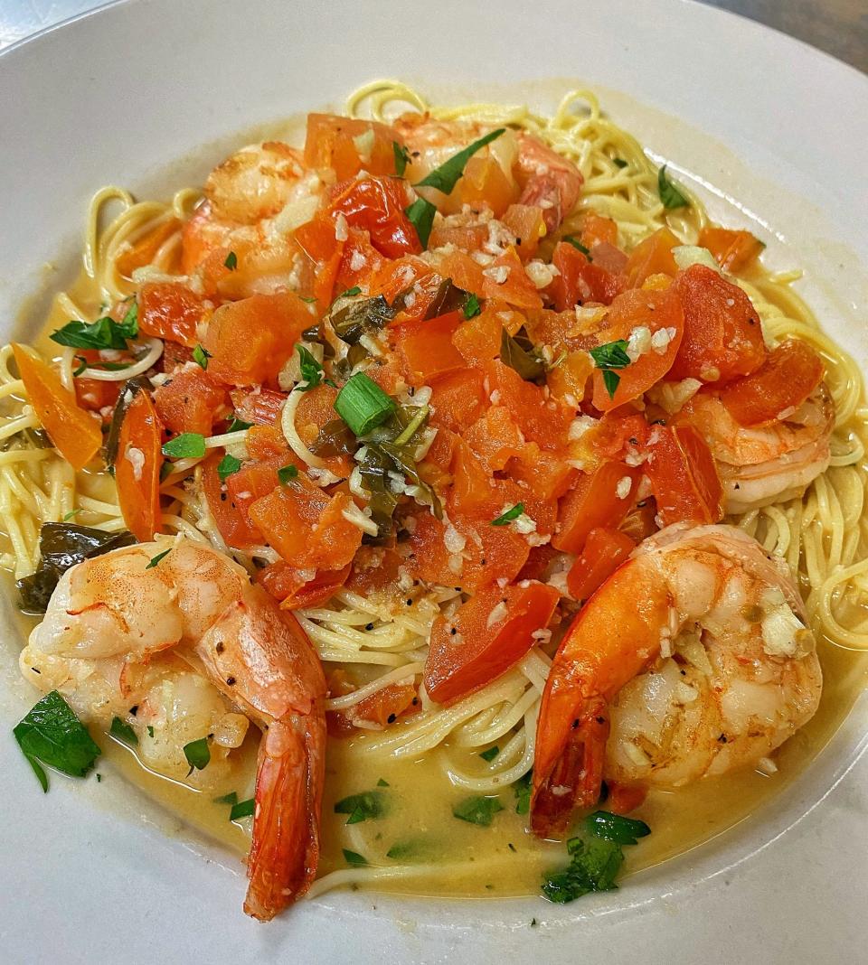 Shrimp Scampi with tomatoes at LePage's Seafood & Grille.